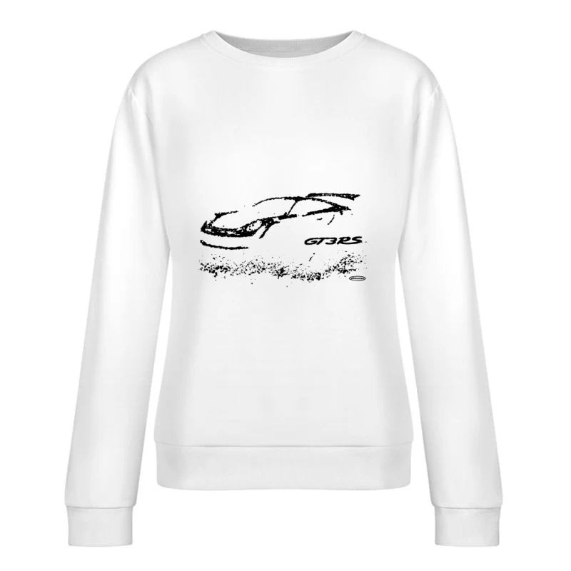 Illustrazione di auto da corsa con prato Felpa pullover Donna