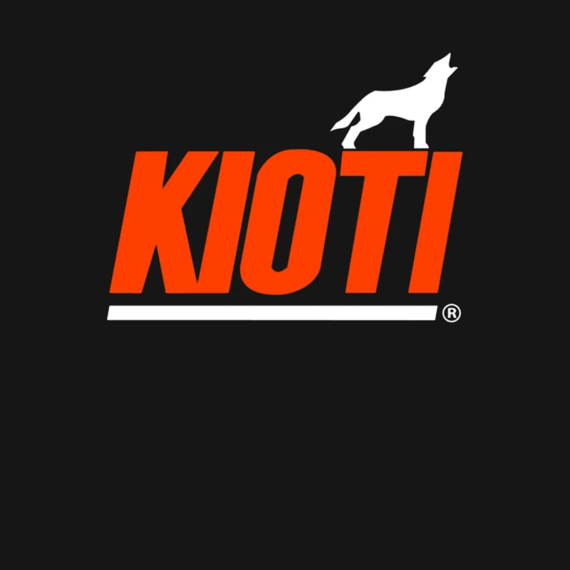 Kioti Farm Equipment Brand Logo with Wolf Silhouette Male Long Sleeve T-Shirt