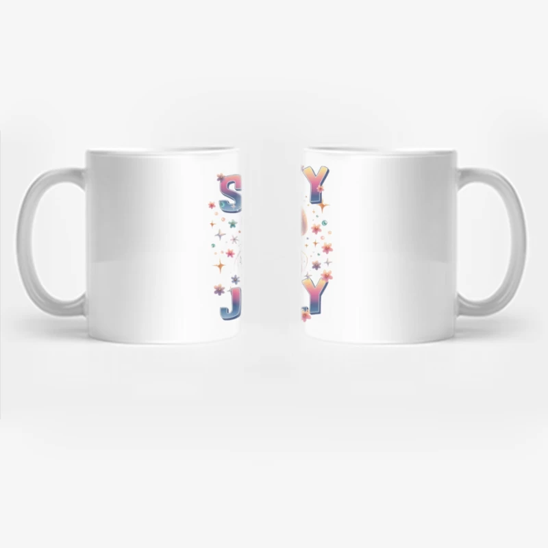 Shiny Jelly: Whimsical Watercolor Jellyfish Typography Art Coffee Mug