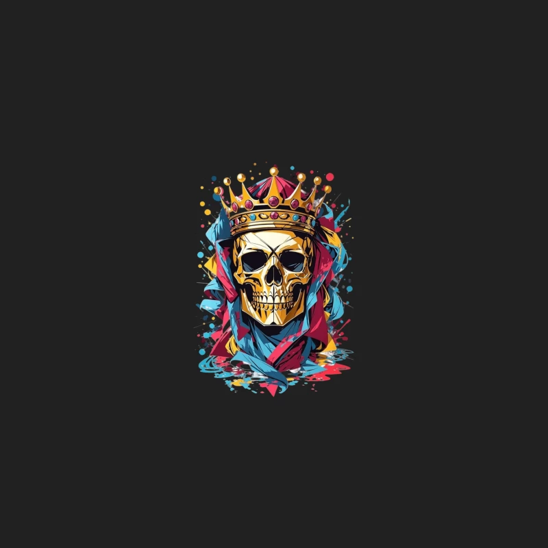 Artistic Skull with Crown Bucket Hat