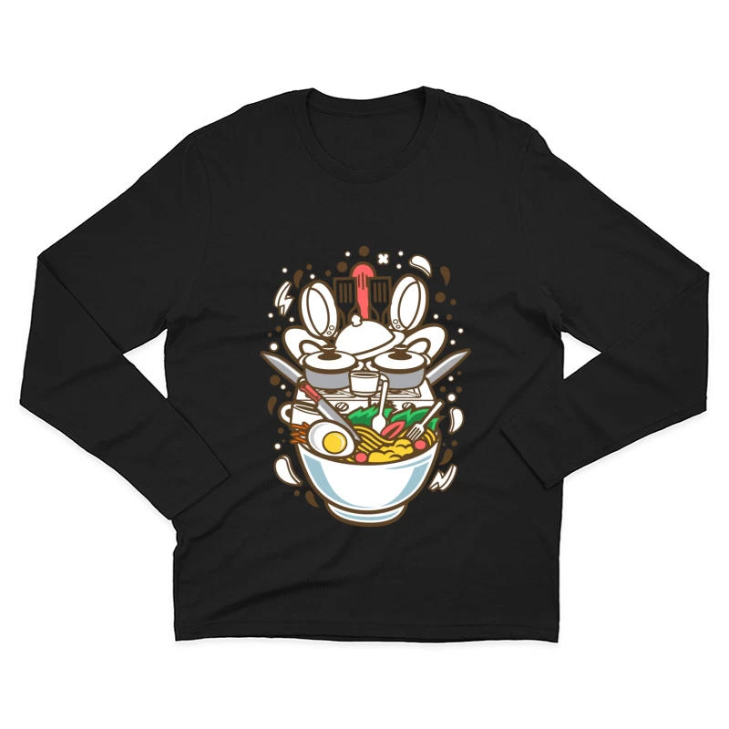 Bol de Ramen Artistique Homme Manches Longues T-Shirt