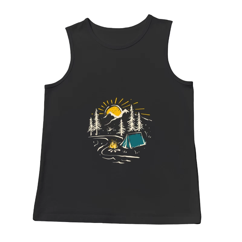 Zelten in der Natur unter der Sonne Herren Tanktops