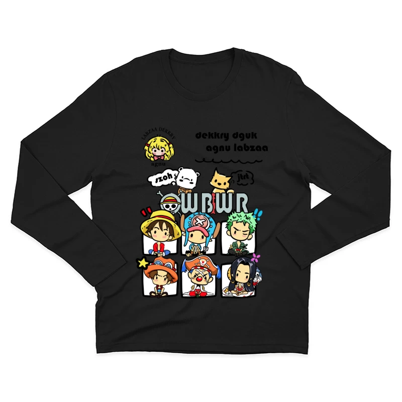 Lustige Piraten-Charaktere Herren Langarm T-Shirt