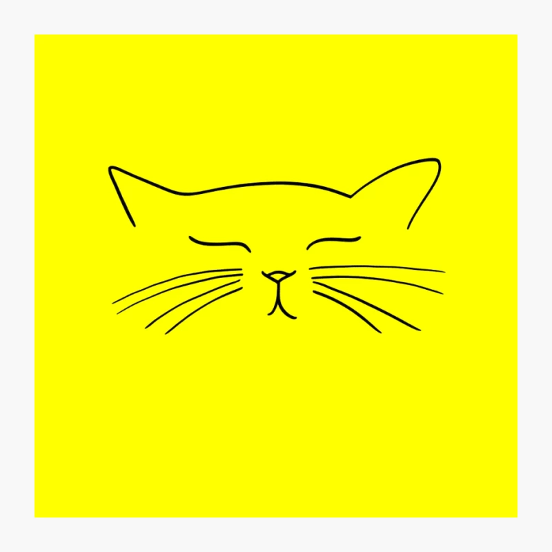 Minimalist Line Drawing of a Cute Cat Face Pin