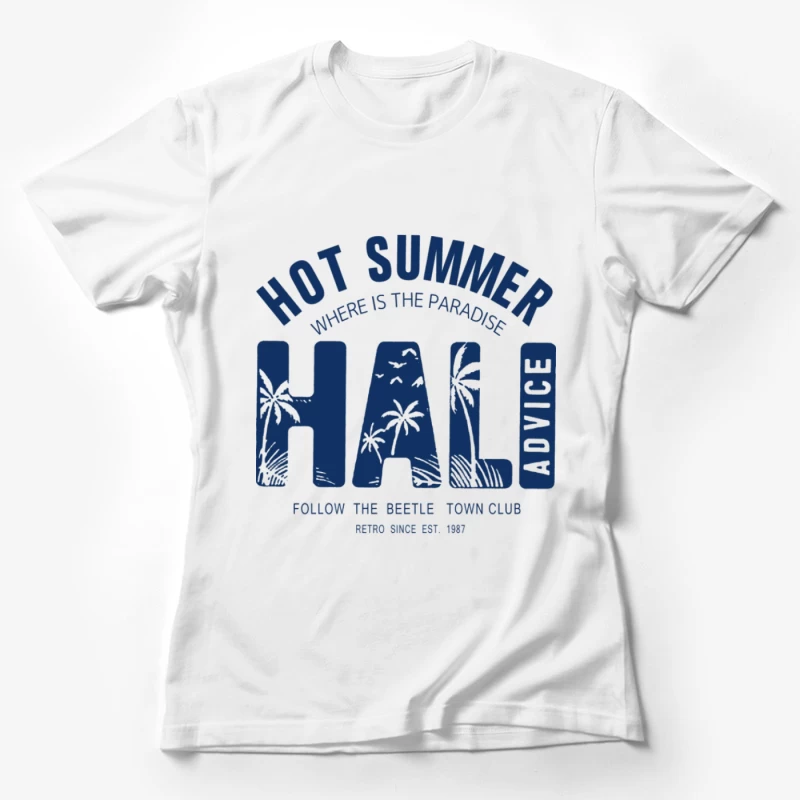 Heißer Sommerparadies-Grafik mit Retro-Stil Damen T-Shirt