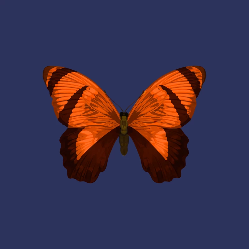Leuchtender orangefarbener Schmetterling Herren T-Shirt