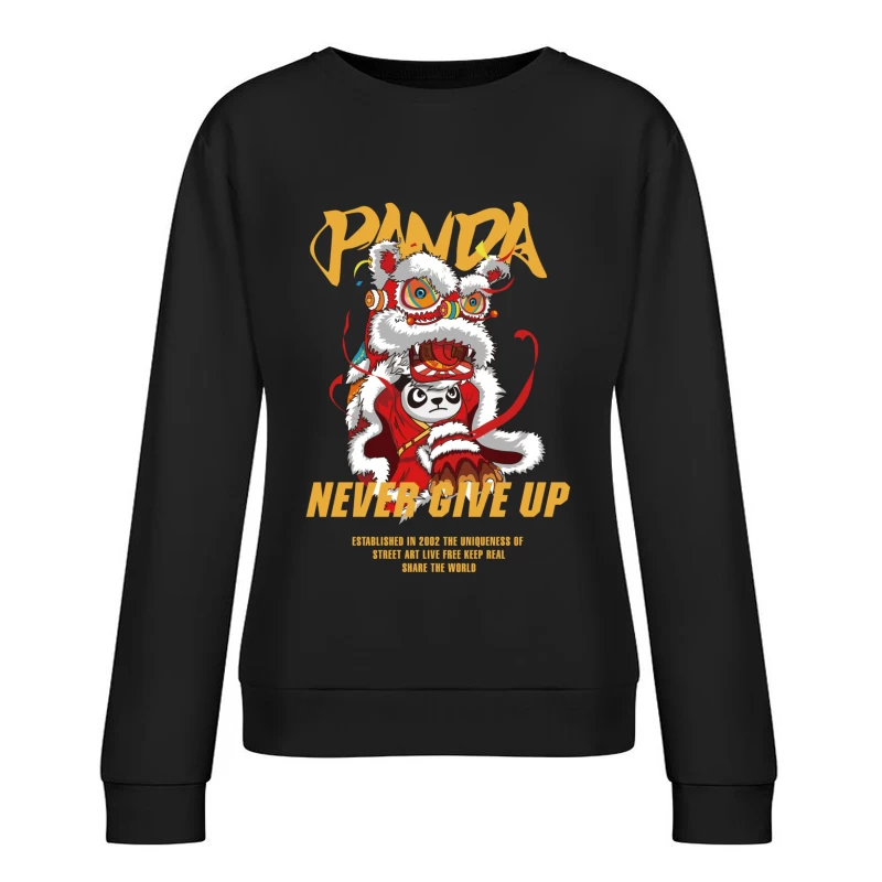 Panda-Motivationskunst mit Drachenkostüm Damen Pullover Sweatshirt
