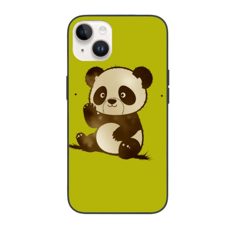 Cute Cartoon Panda Bear Illustration iPhone Case