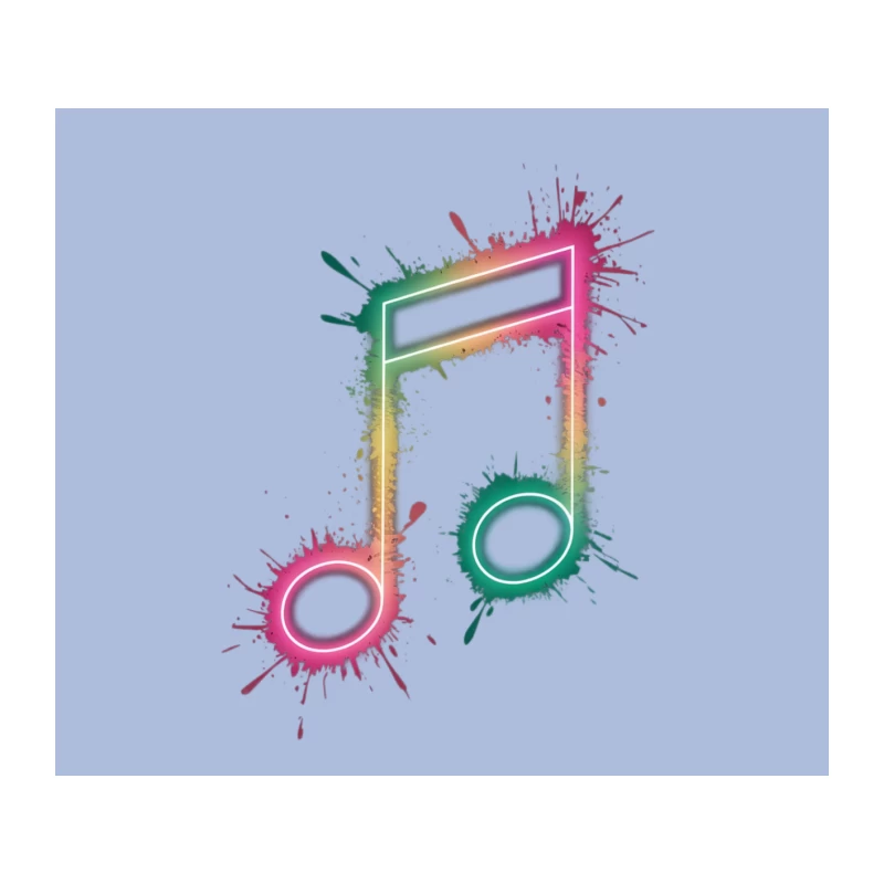 Colorful Music Note Splash Art Design Tapestry
