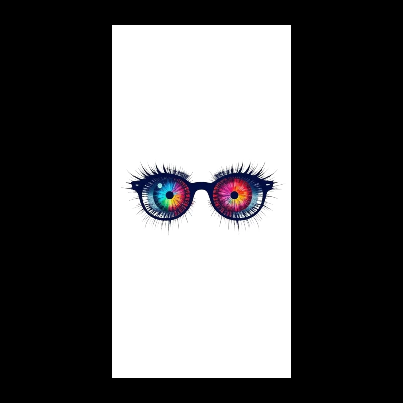 Psychedelic Rainbow Eyes Behind Glasses iPhone Case