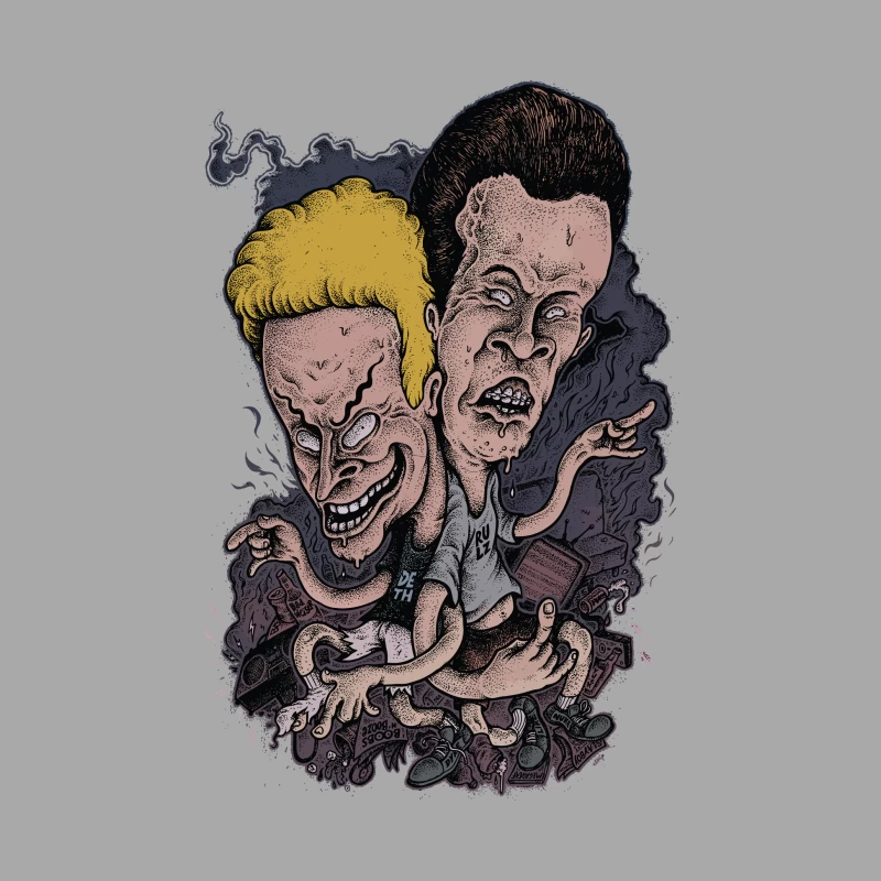 Beavis and Butt-Head Cartoon Art Male Pullover Hoodie