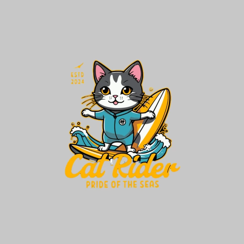 Surfende Katze: Stolz der Meere Herren Langarm T-Shirt