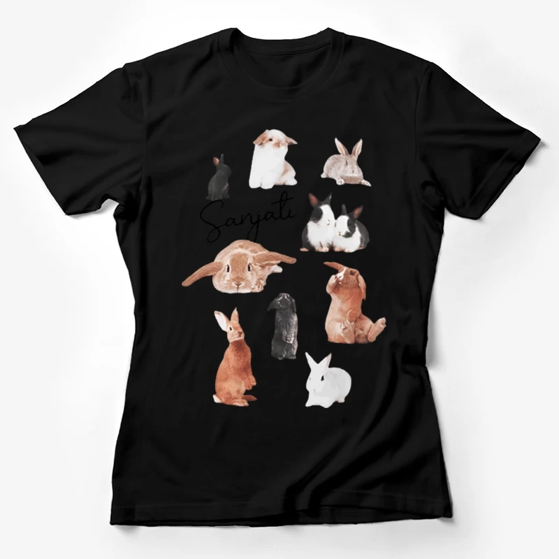 Verschiedene Kaninchen Posieren Damen T-Shirt
