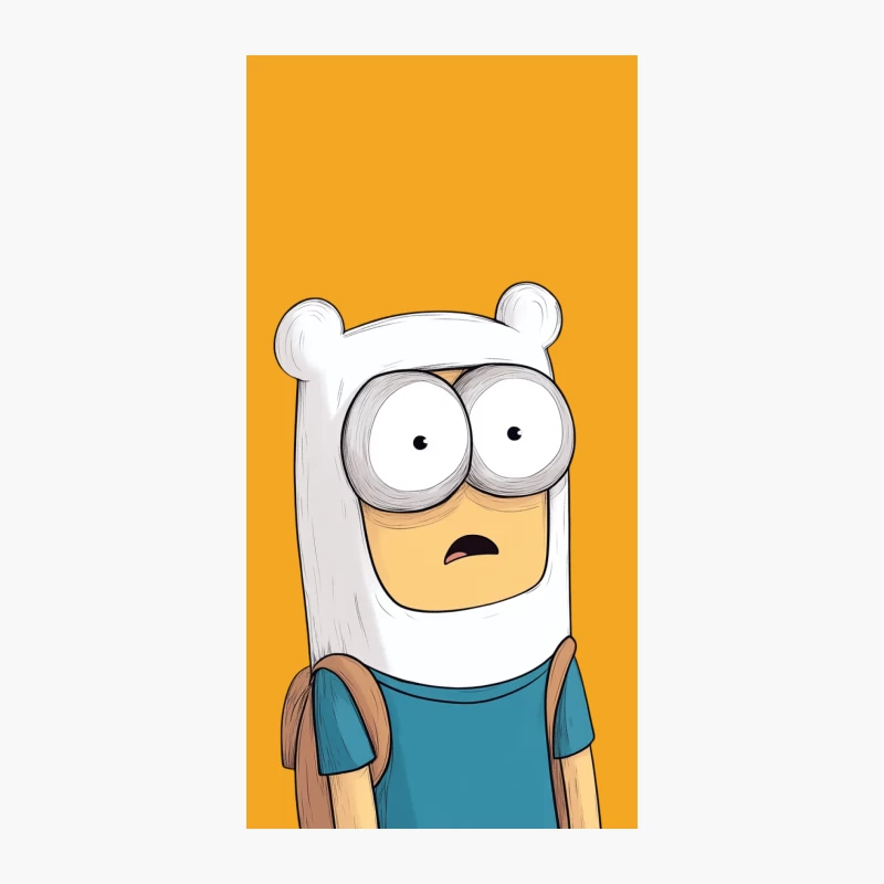 Wide-Eyed Cartoon Character in White Bear Hat iPhone Case