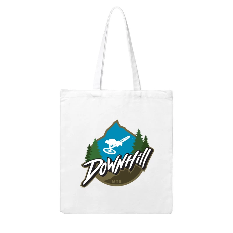 Downhill Mountain Biking Cotton Tote Bag