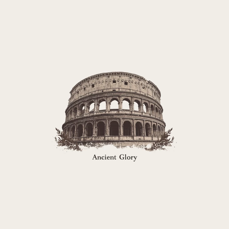 Illustrated Colosseum: Ancient Glory of Rome's Iconic Amphitheater Bucket Hat