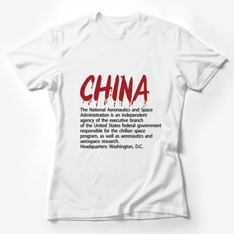NASA-Information mit China-Schriftzug Damen T-Shirt