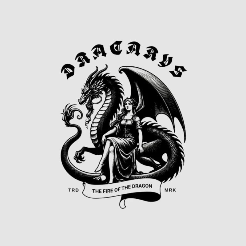 Dragon avec Guerrière - Illustration Mystique Homme Sweat à capuche