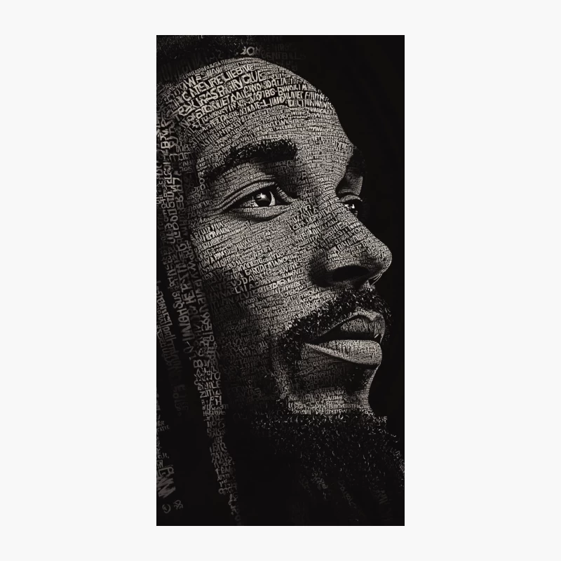 Typographic Portrait: Artistic Profile in Black and White iPhone Case