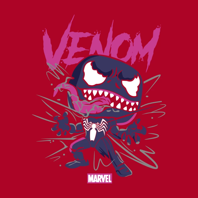 Cartoon Venom Character Illustration Throw Pillow