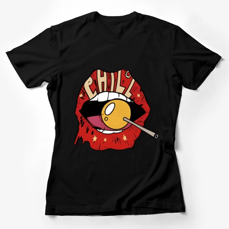 Pop Art Lippe mit Lutscher Damen T-Shirt