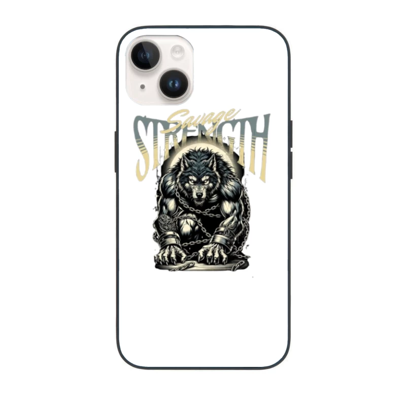 Savage Strength: Chained Werewolf Dark Art iPhone Case