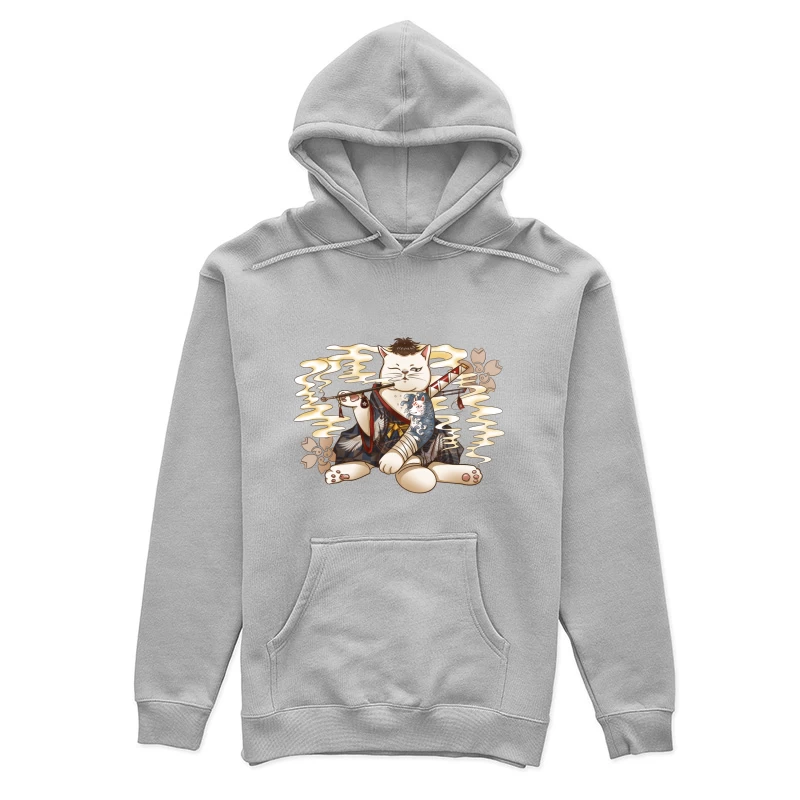 Samurai Katze mit Pfeife Damen Pullover Hoodie