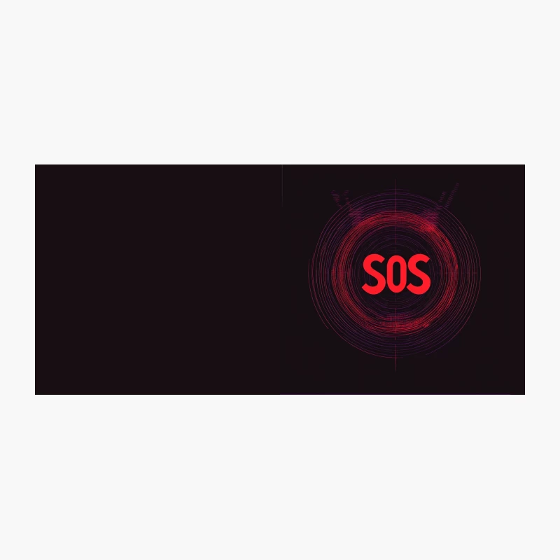 Digital SOS: Abstract Emergency Signal in Red Circles Coffee Mug