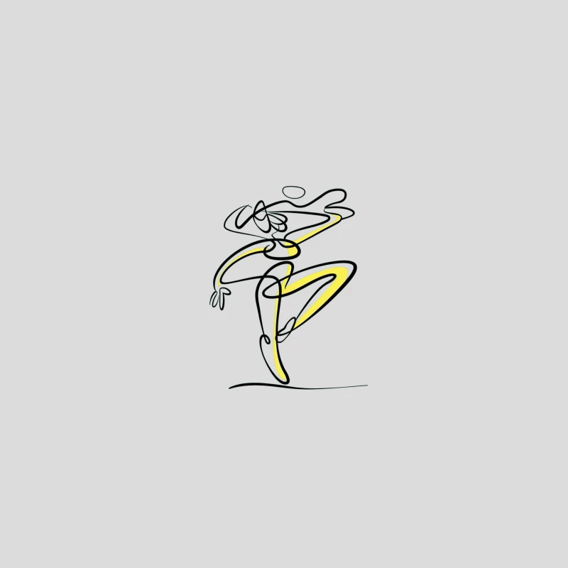Graceful Minimalist Line Art: Abstract Dancer in Motion Baseball Cap