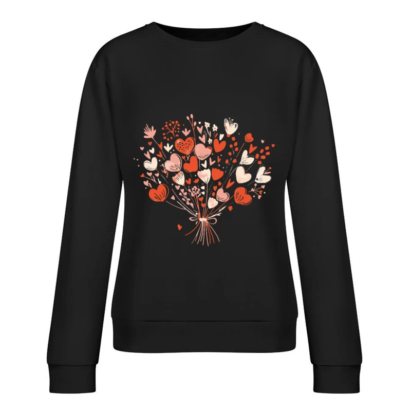 Herzstrauß Illustration Damen Pullover Sweatshirt