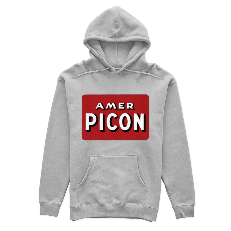 Vintage Amer Picon Logo Typography on Red Background Female Pullover Hoodie