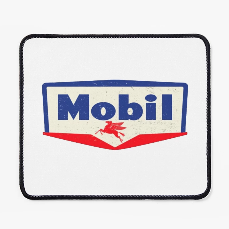 Vintage Mobil Oil Company Logo with Red Pegasus Mouse Pad