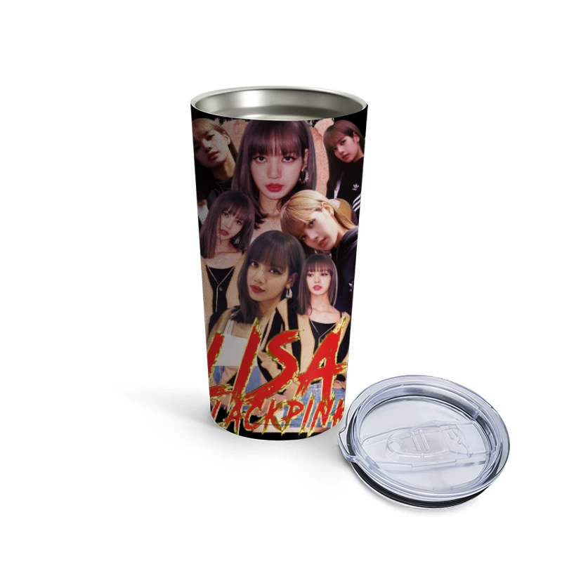 Lisa from BLACKPINK - K-pop Idol and Fashion Icon Travel Mug