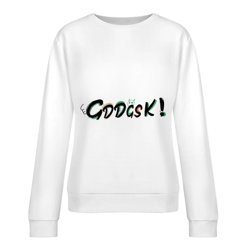 Farbenfroher Graffiti-Text Damen Pullover Sweatshirt