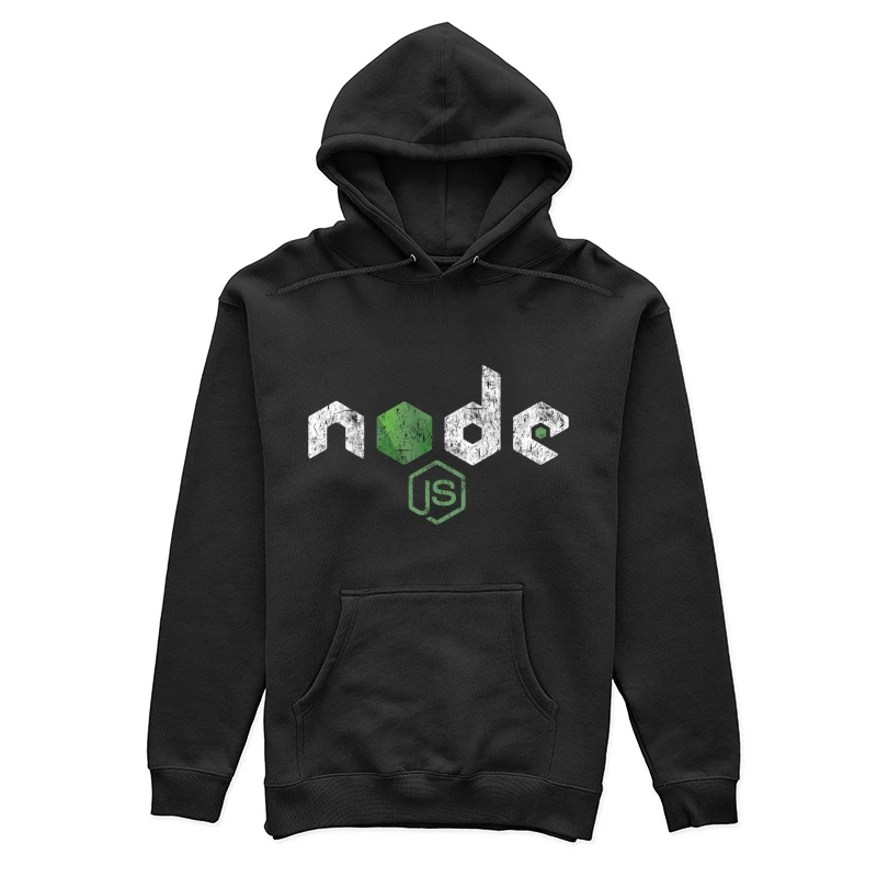 Node.js Programming Technology Logo with Distressed Effect Female Pullover Hoodie