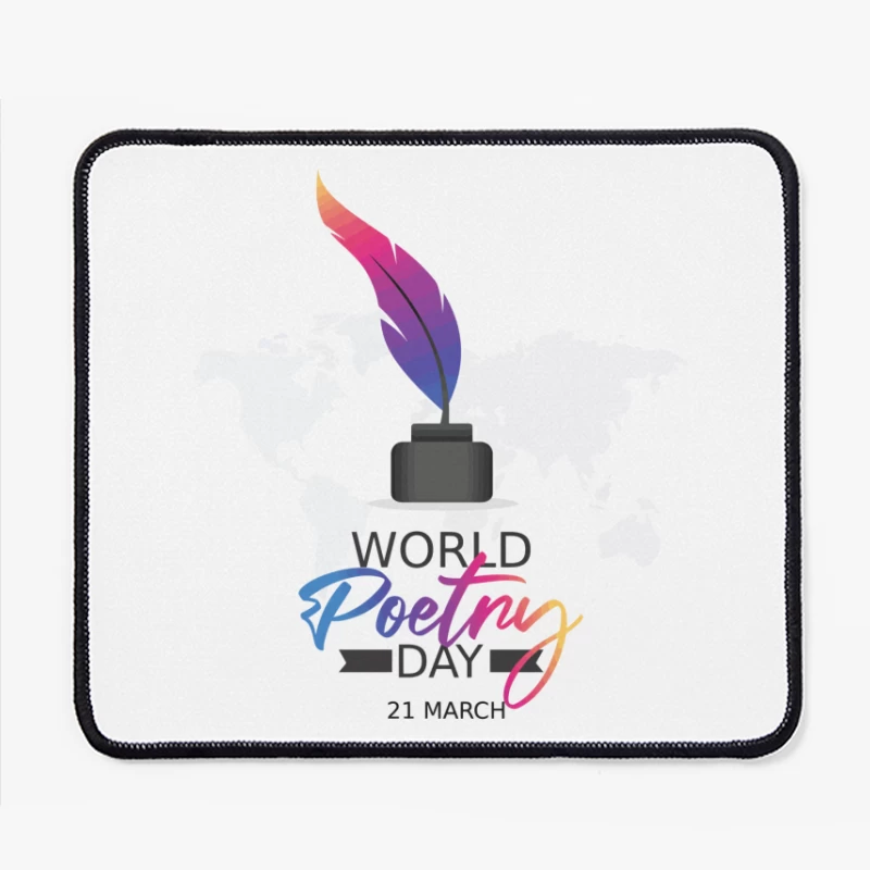 Vibrant World Poetry Day Illustration Mouse Pad