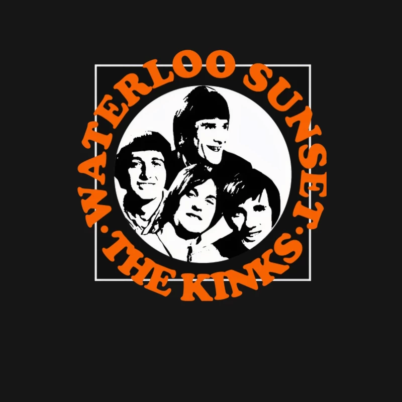 Vintage The Kinks Band Album Cover with Orange Text Female Long Sleeve T-Shirt