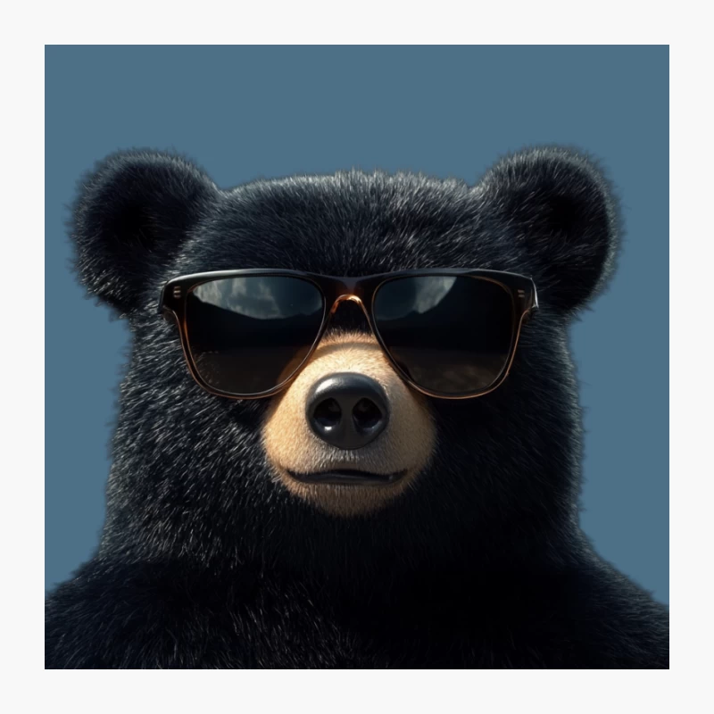 Cool Black Bear Wearing Sunglasses: Cartoon Character Pin