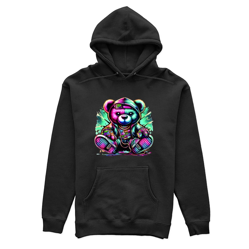Graffiti-Bär mit Kapuze Damen Pullover Hoodie