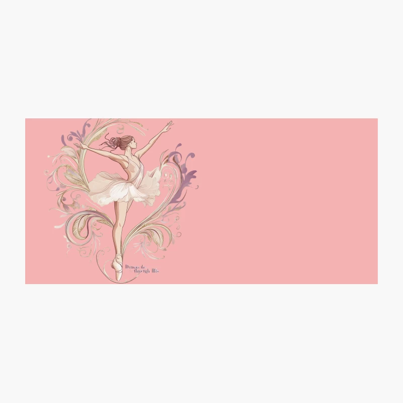 Graceful Ballerina: Artistic Floral Dance Illustration Coffee Mug