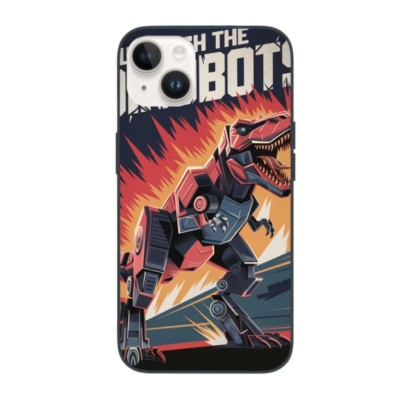 Retro Transformers Dinosaur Robot Action Poster iPhone Case