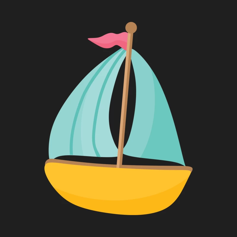 Bateau à voile jaune avec drapeau rose Homme Débardeur