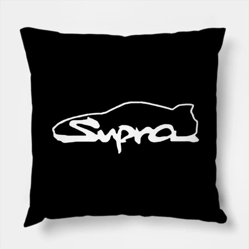 Toyota Supra Logo Minimalist Outline Design Throw Pillow