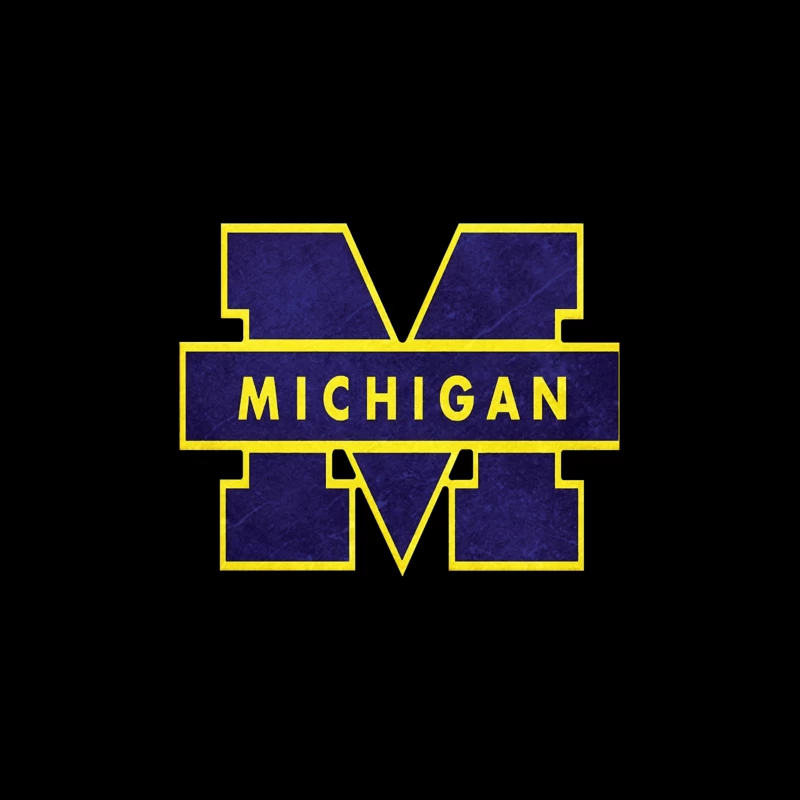 University of Michigan Athletic Block M Logo in Navy and Yellow Travel Mug