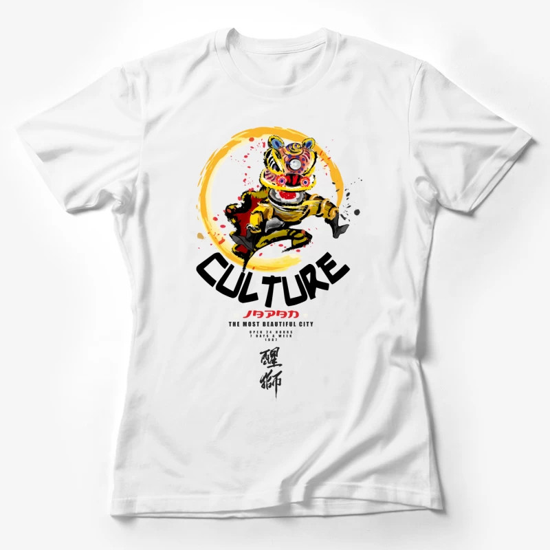 Japanische Kultur mit Löwentanz Damen T-Shirt