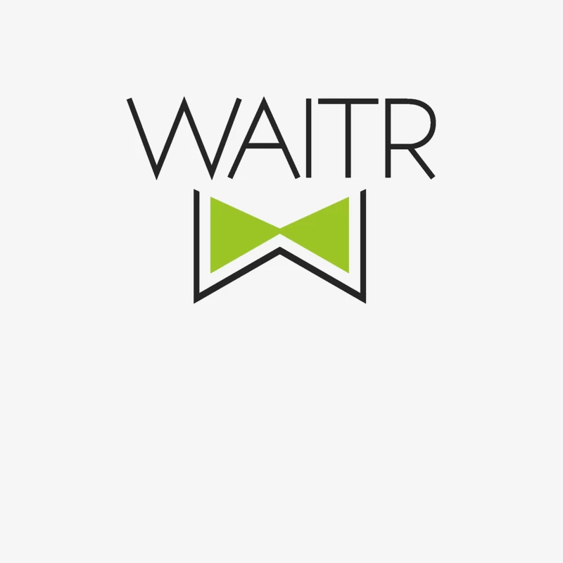 Waitr Food Delivery Service Logo with Green Bowtie Design Male Long Sleeve T-Shirt