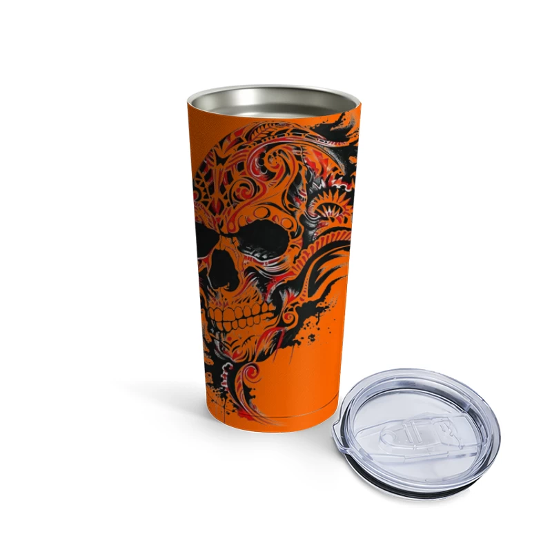 Abstract Decorative Skull Art Travel Mug