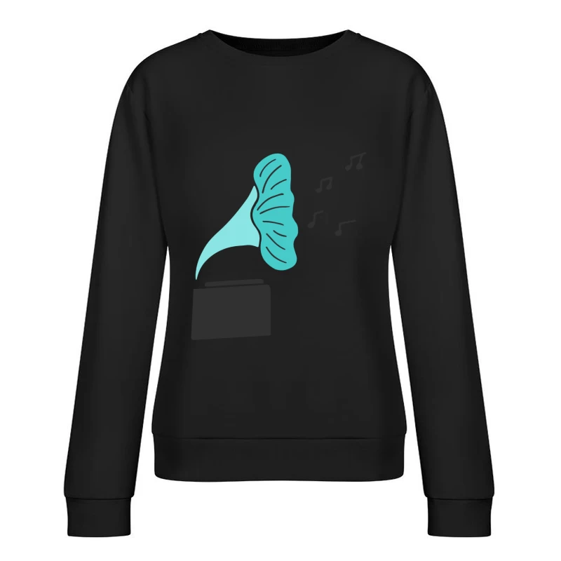 Gramophone vintage avec notes musicales Femme Sweat-shirt à enfiler