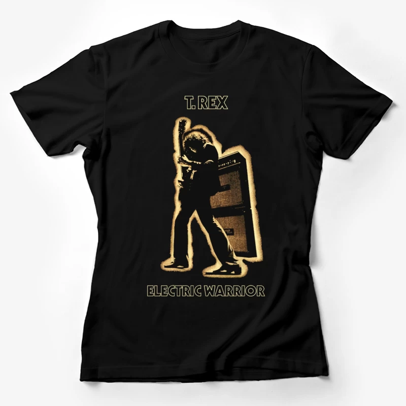 T.Rex 'Electric Warrior' Classic Rock Album Cover Silhouette Female T-Shirt