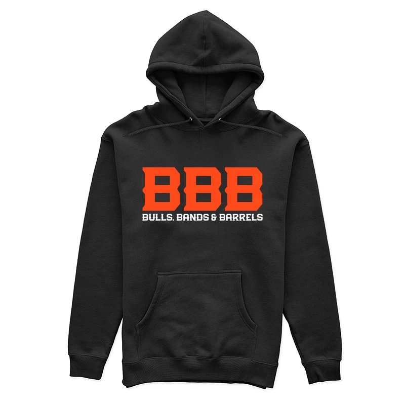 Orange BBB (Bulls Bands & Barrels) Western Event Logo Design Female Pullover Hoodie